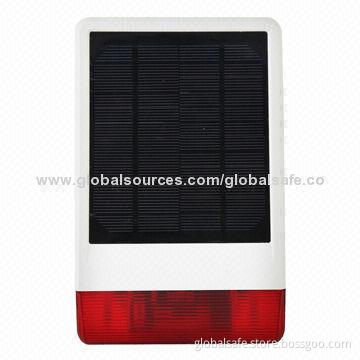 Solar power supply, outdoor waterproof spot alarm system with LED flash/sound